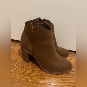 Mia Brown Block 3.25” Heel Ankle Boots Patton Bootie Size 7 Women